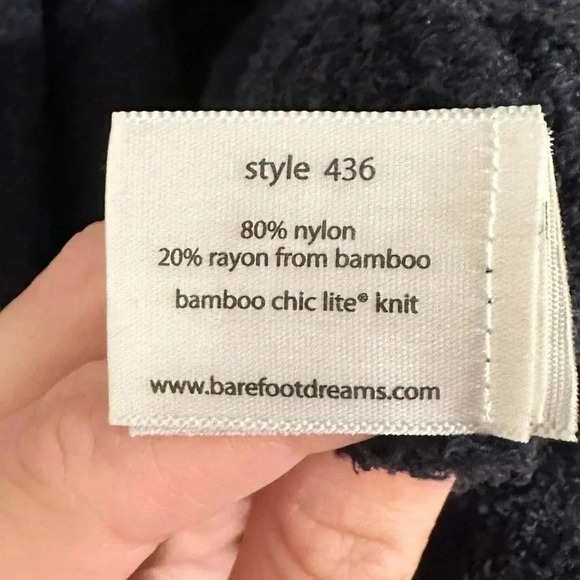 Barefoot Dreams Dark Navy Blue Bamboo Chic Lite Calypso Cardigan Wrap L/XL - Picture 6 of 9